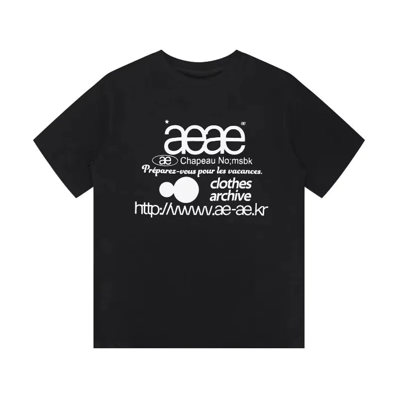 Aeae Korean Classic Letter Logo Versatile Casual Loose Short-sleeved T-shirt for Both Men and Women Women T Shirt Y2k Top Summer